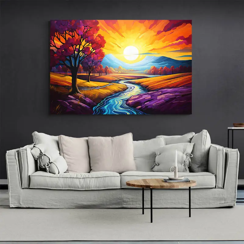 Tableau Coucher de Soleil Africain