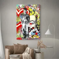 Tableau Graffiti Charlie Chaplin