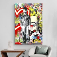 Tableau Graffiti Charlie Chaplin