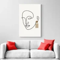 Tableau Minimaliste Visage Femme