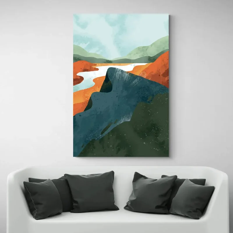 Tableau peinture abstraite paysage