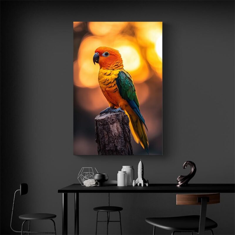 tableau-perroquet-orange-salon-noir Tableau Perroquet Orange