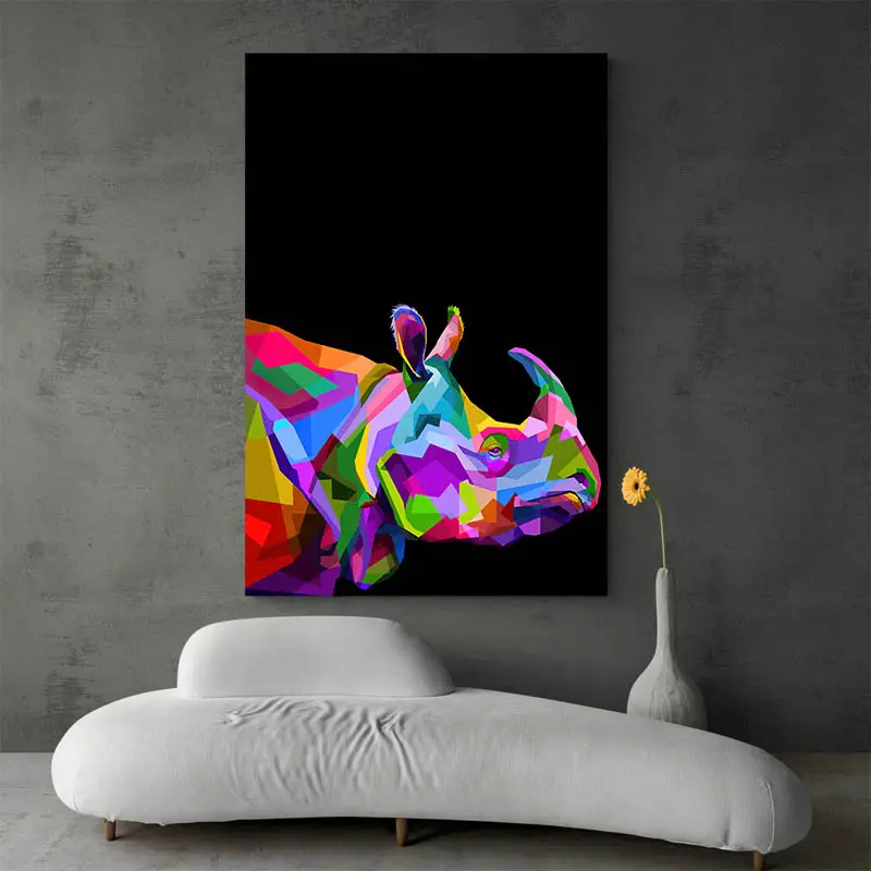 Tableau Rhinocéros Pop Art