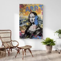 Tableau Street Art Joconde Jaune