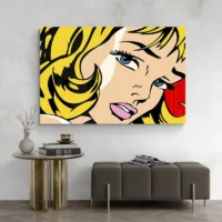 Tableau Visage Femme Blonde Pop Art