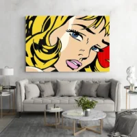 Tableau Visage Femme Blonde Pop Art